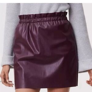 Burgandy Faux leather skirt